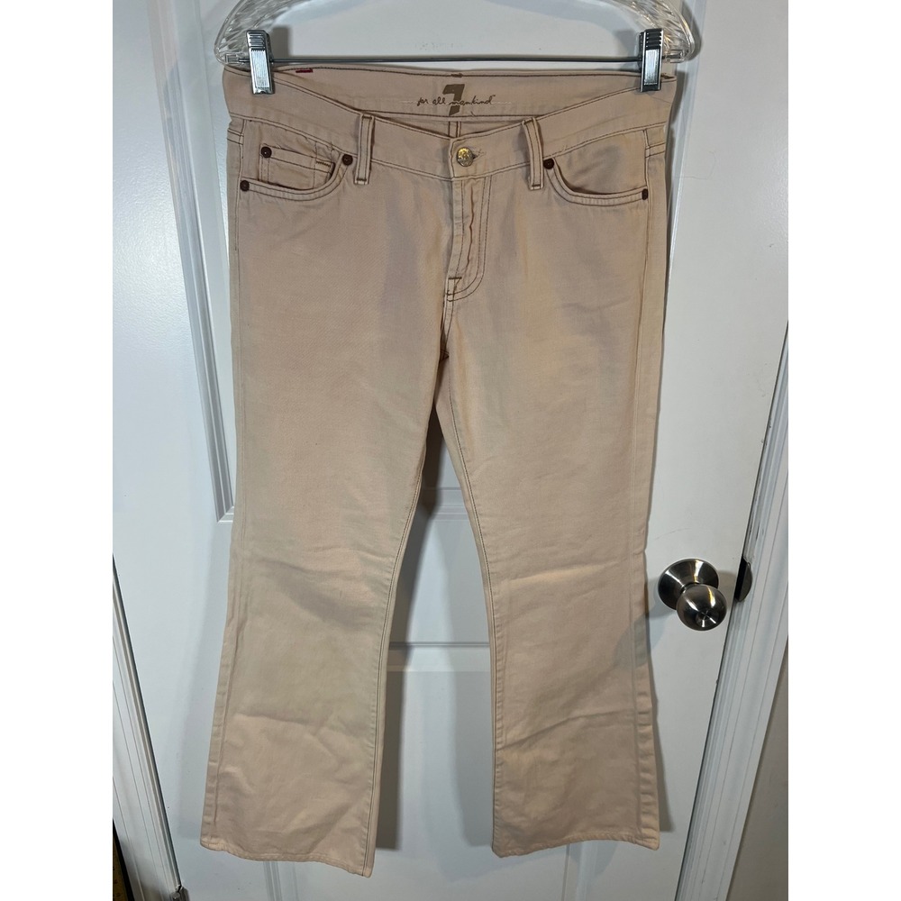 7 For All Mankind‎ Womens Flare Jeans 100% Cotton Tan 28